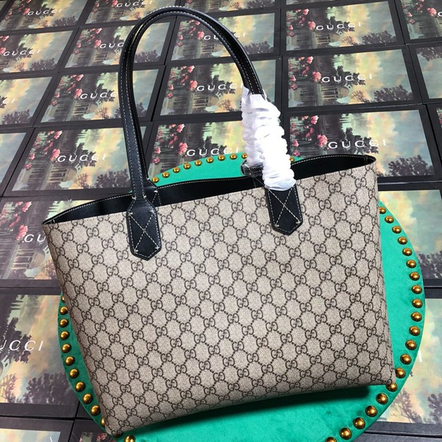 Gucci經典款女包 368568 古馳雙面中號購物袋 gucci肩背手腕包  gqy2104